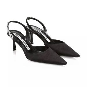 Brand New Alexander Wang Grace crystal-embellished satin pumps size 40